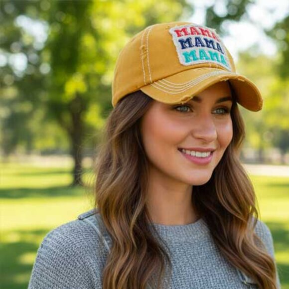 2/$30 Ladies Yellow Mama Mama Mama Baseball Hat - Picture 4 of 8